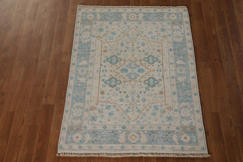 Hand knotted oushak - rug, ivory