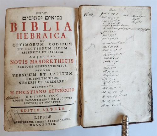 1739 bible hebrew antique - 1739,
