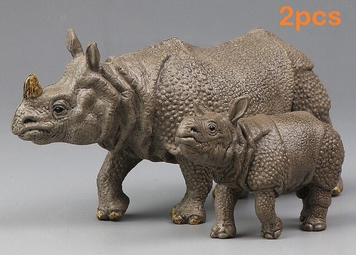 2pcs indian rhinoceros - 2pcs, animal