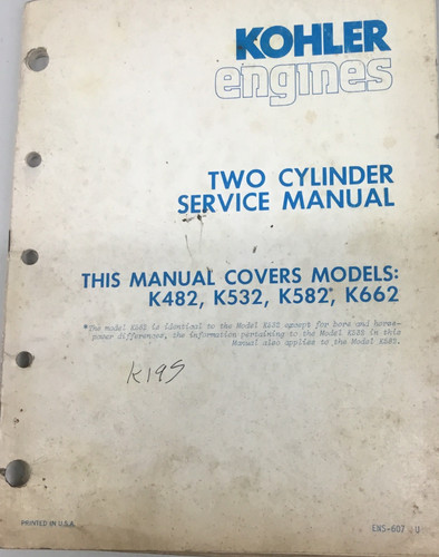 Kohler engines models k482 - kohler,