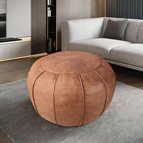 Faux leather pouf unstuffed - pouf,