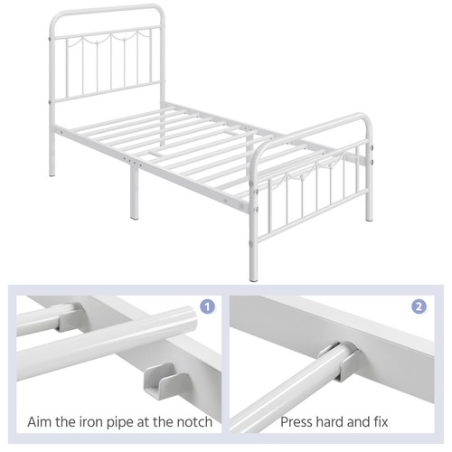 Twin metal bed - metal, with