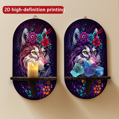 Bohemian wolf neon flower - 2d,
