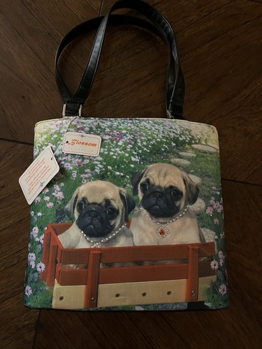 Pug puppies tote - tote, bag