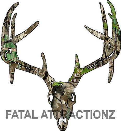 Camo deer skull - camo, vinyl