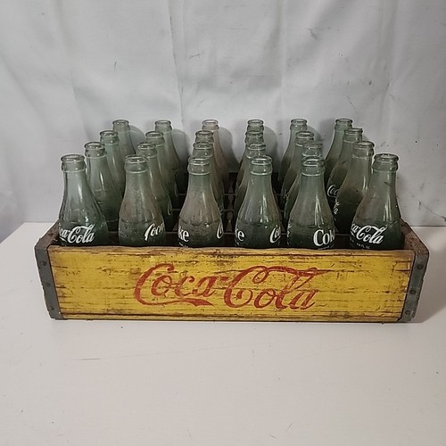 Coca cola yellow wooden bottle - yellow,