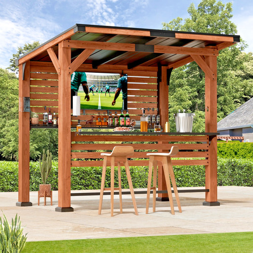 Cedar wood entertainment bar - cedar,