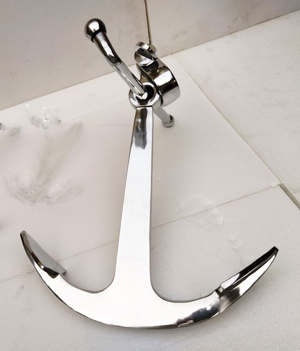 Large metal ship anchor - large,
