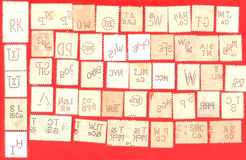 Perfin stamps used - u,
