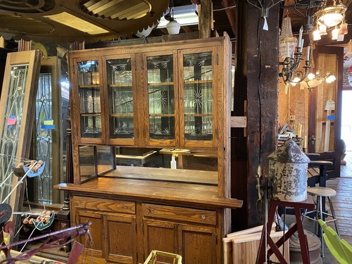 Vintage oak built china - vintage, built-in