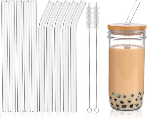 Pcs reusable glass boba - 10,