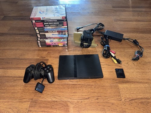 Black sony ps2 slim - ps2,