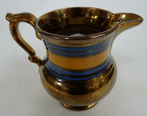 Gold tone blue orange striped - blue,