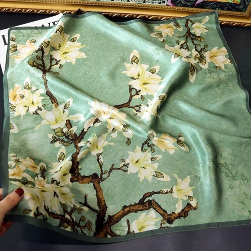 100 silk scarf women vintage - silk,