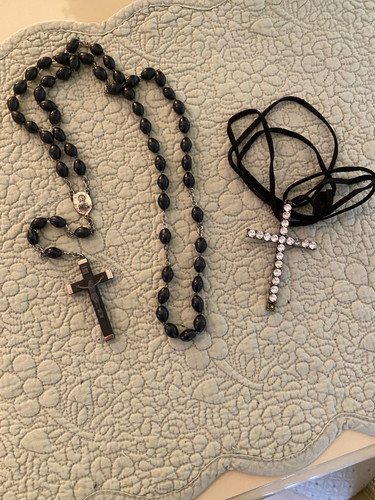 Vintage italian rosary - vintage, black