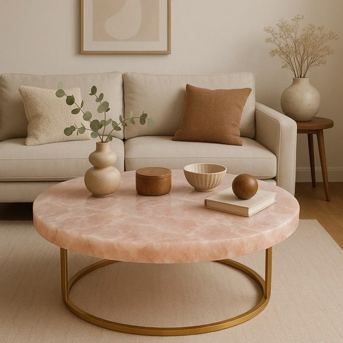 Modern round rose quartz - modern,