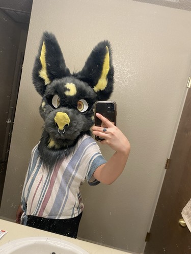 Moon bat fursuit - moon, head