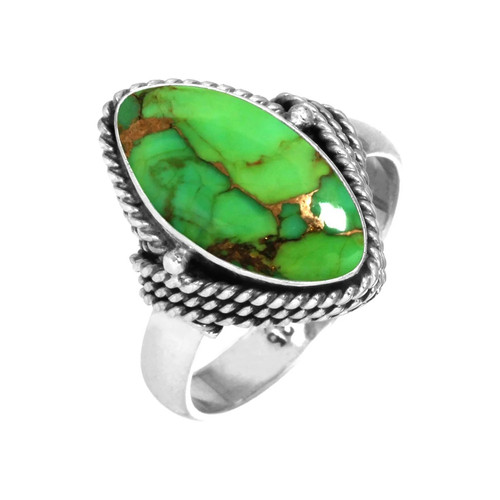 Green turquoise ring 925 - green,