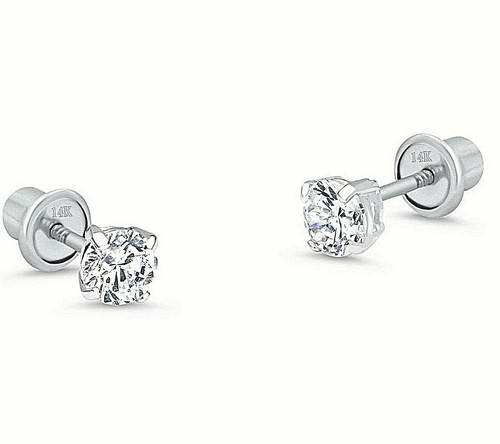 Genuine natural diamond - natural, stud