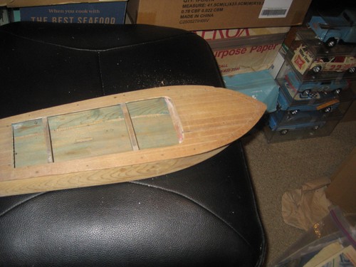 Built vintage wooden boat - built,