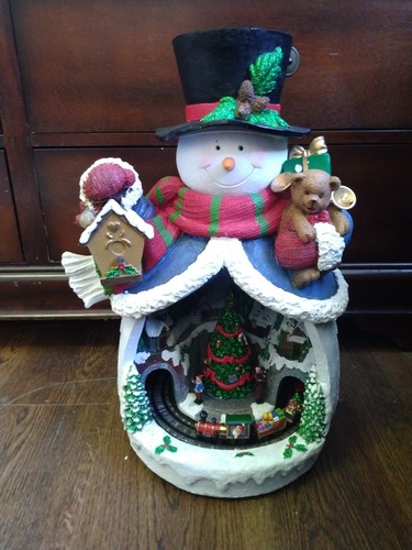 Festive lighted snowman with - snowman,
