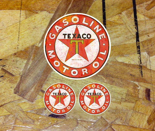 Distressed texaco round lrg - texaco,