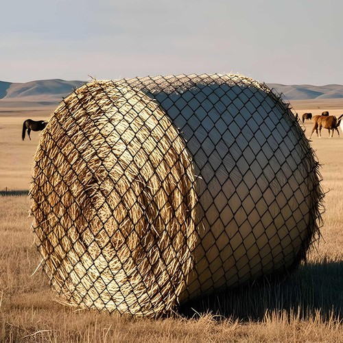 Large round bale hay net - round, slow