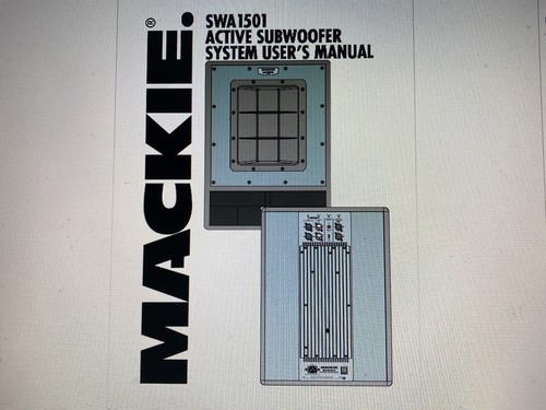 Mackie swa1501 user manual - mackie,