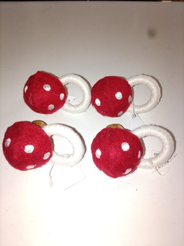 Felt red mushroom napkin - felt,