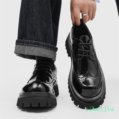 Men platform leather - men,