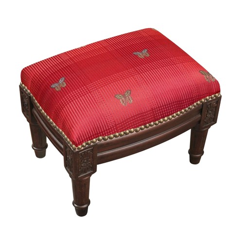 Misc red butterfly footstool - red,