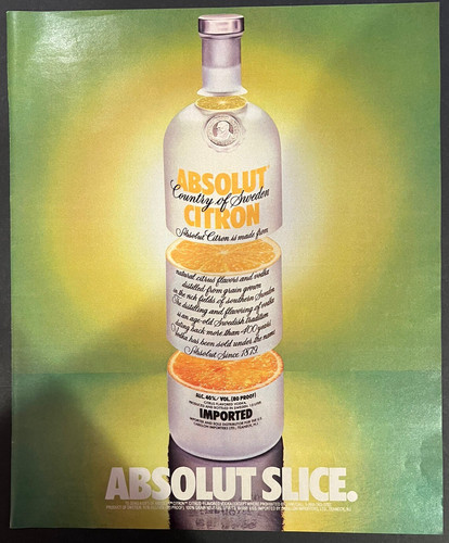 Vtg 1990s absolut slice - absolut,