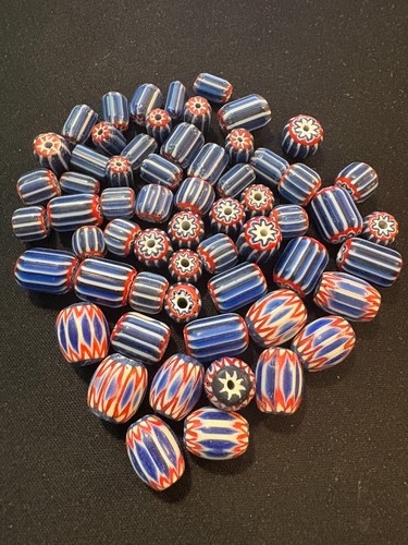 Lot chevron glass - -, beads