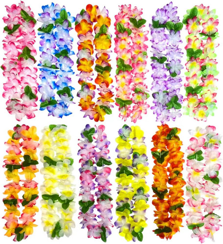 12pcs hawaiian leis luau - leis,
