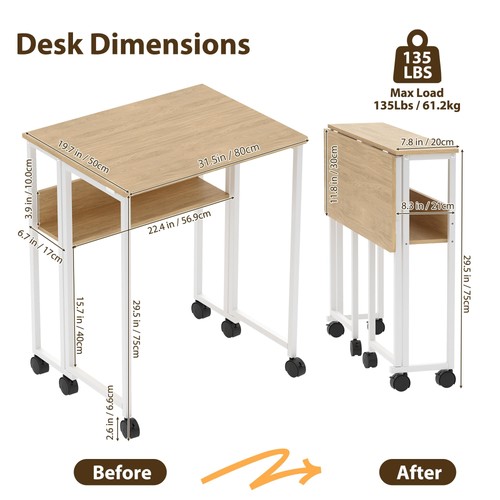 Folding computer desk with - folding,