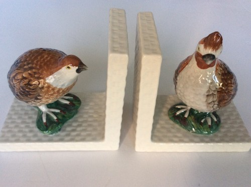 Quail book ends birds pair - ends,