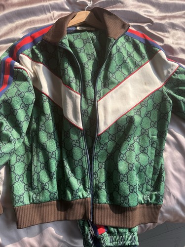 Gucci green monogram track - green,