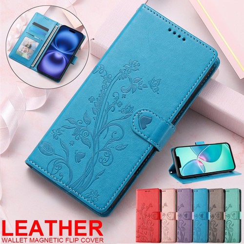 Leather butterfly wallet phone - butterfly,
