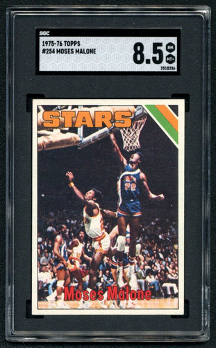 Moses malone 1975 - topps, sgc