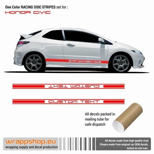 Racing side stripes for honda - ,