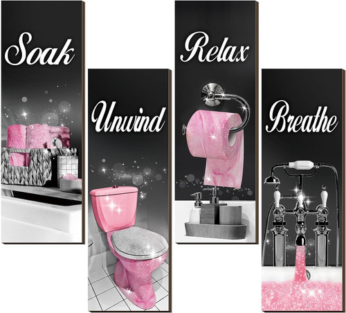 Pcs bathroom decor wall - 4,
