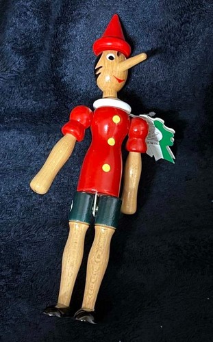 1981 vintage wooden pinocchio - wooden,