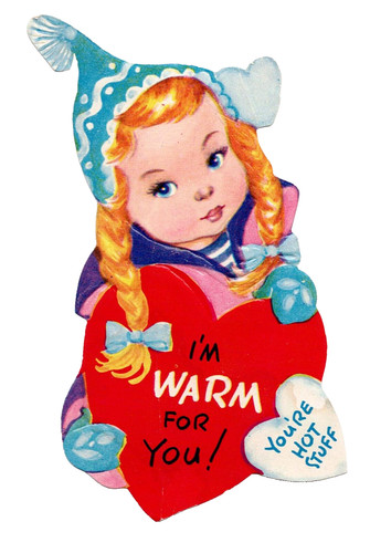 Cute girl says warm - girl, for
