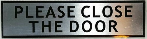 Please close the door sign - close,
