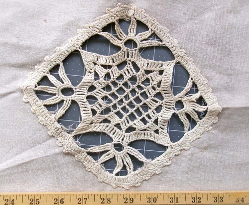Antique homespun ecru linen - ecru,