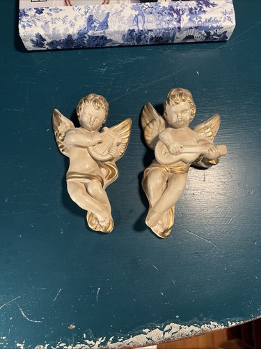 Vintage ivory gold cherubs - 2,