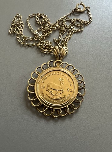Solid gold krugerrand coin - krugerrand,