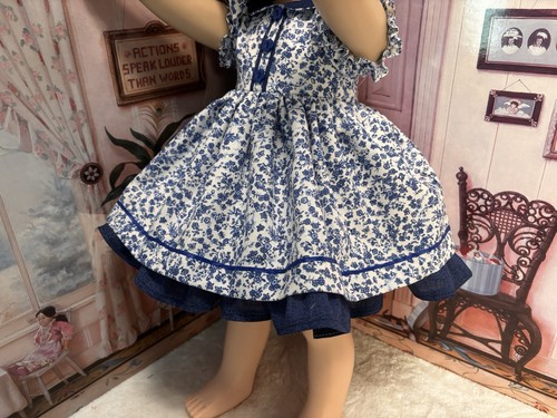 Blue floral white slip net - blue,