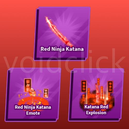 Red ninja katana full - [full, set]