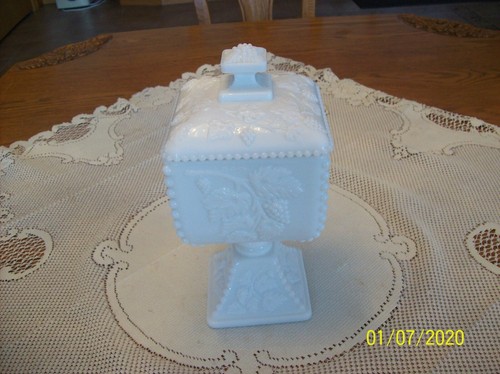 Westmoreland milk glass - glass, raised